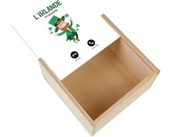 Houten Kistje - Decoratie Box - Opbergen Sieraden - Met Schuifdeksel - 11 x 11 x 3.5 cm - Licht Dennenhout