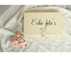 Houten kistje echo foto's bewaren - Echo foto's - Babyshower - Kraamcadeau - Houten cadeau