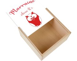 Houten Kistje - Opbergdoos Decoratie - Sieraden Opbergen - Unieke Opdruk - 11 x 11 x 3.5 cm - Licht Dennenhout