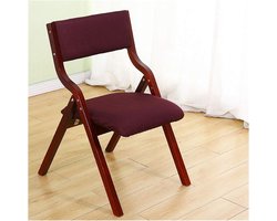 Houten Klapstoelen - Comfortabele Stoelen - Eetkamer Gebruik - Gepolsterd Zitvlak - 59 x 48 x 79 cm - Paars
