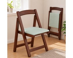 Houten klapstoelen met kussen – Draagbare opvouwbare kussenstoel – met houten frame –moderne gewatteerde eetkamerstoel – voor keuken, kantoor, bruiloft, feest, eetkamer, eenvoudige montage