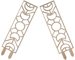 Houten Klimrek Planten - Klimsteun Trellis - Planten Ondersteunen - Duurzaam Hout Materiaal - 2 Stuks 41 cm - Geel