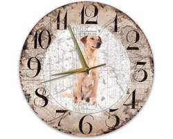 Houten Klok - 30cm - Hond - Oostenrijkse Kortharige Pincher