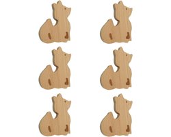 Houten Knoppen Vos - Kastgrepen Ladeknop - Meubels Opknappen - Natuurlijk Beukenhout - 6 stuks - Houtkleur