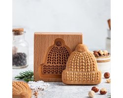 Houten Koekjesvormen - Bakvorm Stempel - Koekjes Bakken - Natuurlijk Beukenhout - 16 Vormen - Houtkleur