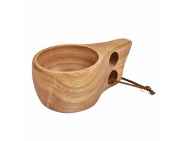 Houten Koffiemok Houten Theemok Handgemaakte Houten Mok Reismok Koffie Draagbare Houten Koffiemok met Leren Riem Koffie Thee Melk Rugzak Camping