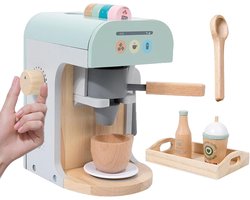 Houten Koffiezetapparaat - Speelgoed Keuken - Rollenspel Spel - Educatief Speelgoed - 17 x 185 x 17 cm