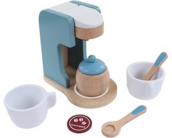 Houten Koffiezetapparaat Speelgoed - Keukenspeelgoed Nep Koffie - Fantasiespel Keuken - Massief Hout - 13 x 8 x 13 cm