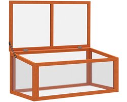 Houten Koude Bak Broeikas met Oranje Deksel – Mini Kweekkas – Oranje