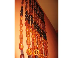 Houten Kralen Gordijn voor Deur - 90x200cm - Decoratieve Scherm