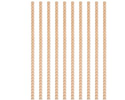 Houten kralen - Houten decoratie op een rol - Lengte 4 m - 14 × 7 mm - Onafgewerkte 3D-kraalvorm - Decoratieve houten decoratie voor knutselwerkjes, kasten, muren, meubels en wandpanelen