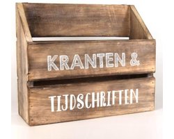 Houten Krantenbak 32x25cm - Kleur Naturel - Tijdschriftenbak - Lectuurbak