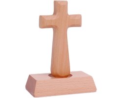 Houten Kruis Ornamenten voor Woonaccessoires en Decoratie. Staand Houten Kruis van Hoogwaardige Materialen. Ideaal als Handwerk Cadeau.