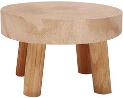 Houten Kruk Display Stand - Vintage Houtnerf Ronde Bloem Plank - Woonaccessoire - Indoor Outdoor Home Patio Decoratie Houten kruk