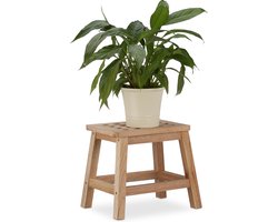 houten kruk - notenhout - kinderkruk - opstapje - plantenkruk - voetenbank