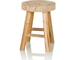 Houten kruk / voetenbank RUSTIKO W Paulownia hout hjh LIVING