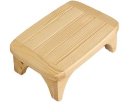 Houten Kruk - Voetenbankje - Comfortabel Zitten - Afgeronde randen - Draagzaam - Multicolor