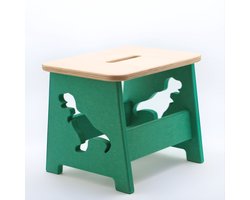 Houten kruk voor kinderen - Kinderkruk - Opstapje - Groen - Dino