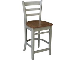 Houten Kruk - Zitmeubel - Aanrecht Zitten - Massief Hout - 98 cm Hoog - Distressed Hickory/Steen