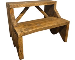 Houten krukje- opstapje van steigerhout. Het uusje Donkere was