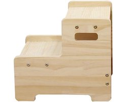 Houten Krukje - Voetbank Stoel - Ontlastings Hulp - Massief Hout - Draagkracht 150kg - Multicolor