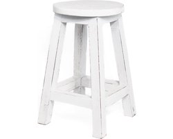 Houten krukje wit