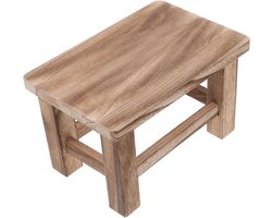 Houten Krukje - Zitje Bankje - Schoenen Wisselen - Massief Hout - 30x20x18cm - Multicolor