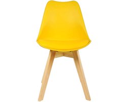Houten kuipstoel - ergonomisch design - eigentijds & stevig - beukenhout - geel - 48x42x82 cm