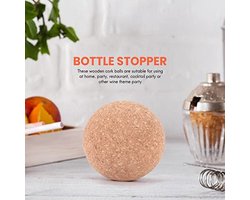 Houten kurken wijnstopper set van 2 - vervangende kurk voor wijn, karaf en flessen - 5,5 cm