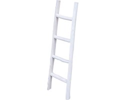 Houten Ladder - Decoratieve Trap - Handdoeken Ophangen - Veelzijdig Ontwerp - 100 cm Hoog - Bruin