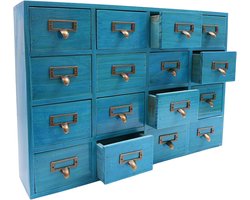 Houten Ladekastje Bureau Organizer met 16 Mini Lades - Tafelblad Opslag Kastje