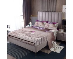 Houten Lakens Bloemen - Beddengoed Set - Kinderkamer Decoratie - Super Zachte Stof - Eenpersoons - Veelkleurig