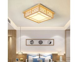 Houten LED Plafondlamp - Japanse Stijl - 35 cm - Tatami Kamerlamp - Moderne Lamp - Woonkamerlamp - Massief Hout