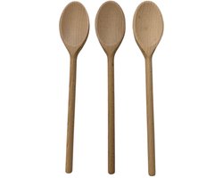 Houten lepel - pollepel - kooklepel - set van 3 stuks - 30 cm - beukenhout