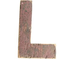 Houten Letter L - Decoratief Hout - Muurdecoratie Hangen - Uniek Vanwege Boothout - 18cm Hoog - Multicolor