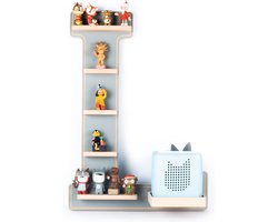 Houten letter L kinderplankje Toniebox figuren wandplank Tonies muziekdoosje
