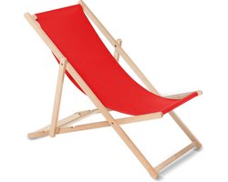 Houten ligstoel strandstoel gemaakt van hoogwaardig beukenhout met drie verstelbare rugleuningposities