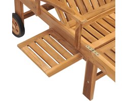 Houten Ligstoel Teakhout Outdoor – Massief Teak Zonnebed met Verstelbare Rugleuning voor Tuin, Terras & Balkon – Luxe Relaxstoel – Laura