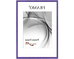 Houten Lijst - Smal Fotokader - Muurdecoratie Maken - Massief Hout - 28 x 36 cm - Paars Hoogglans