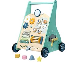 Houten Loopwagen 1 jaar van best4juniors, Leren Lopen - Baby Walker - Looptrainer, Maak Kennis met Vormen, Educatief Speelgoed, cadeau, Stimuleert Motoriek & eerste Stapjes,