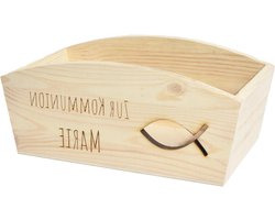 Houten mand - Opbergbox Decoratie - Cadeau geven - Persoonlijke gravure - 24 x 13 x 8 cm - Natuurlijk hout