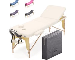 Houten Massagetafel met 3 Zones - Draagbare Fysiotherapie en Reiki Tafel 195x70 cm