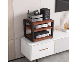 Houten Mediastandaard - Audio Rek Kast - Media Opslag - Open Concept Design - 40CM Breed - Bruin