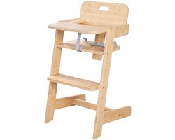 Houten Meegroeistoel 'Nature Up' met Eetblad - 3-Puntsgordel - Belastbaar tot 70 kg - Bamboe