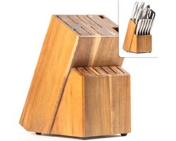 Houten Messenblok zonder Messen - Messenhouder van Coninx - Acaciahout Donker Messenblok