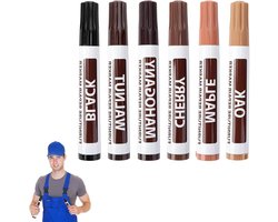 Houten Meubel Reparatieset voor Krassen en Vlekken, Hardhouten Vloeren en Deuren - 6 Stuks Palette.