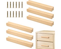 Houten meubelgrepen - voor kasten - kantoren - keukens - 6 stuks - moderne stijl