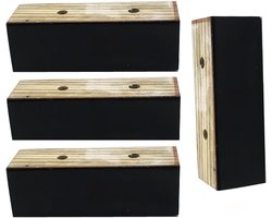 Houten Meubelpoten - Bankpoten Dressoir - Meubels Verhogen - Stevige Rubberen Voetjes - 5cm Hoog - Walnoot