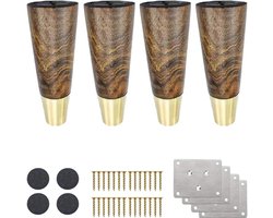 Houten Meubelpoten - Bankpoten Tafelpoten - Meubels Verhogen - Massief Rubberwood - 4 Stuks 10cm - Antiek