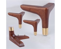 Houten Meubelpoten - Kastpoten Bankpoten - Meubels Verhoging - Massief Hout Scandinavisch - Set van 4